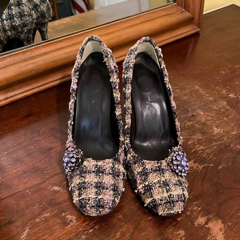 Tweed Heels with Embellisment